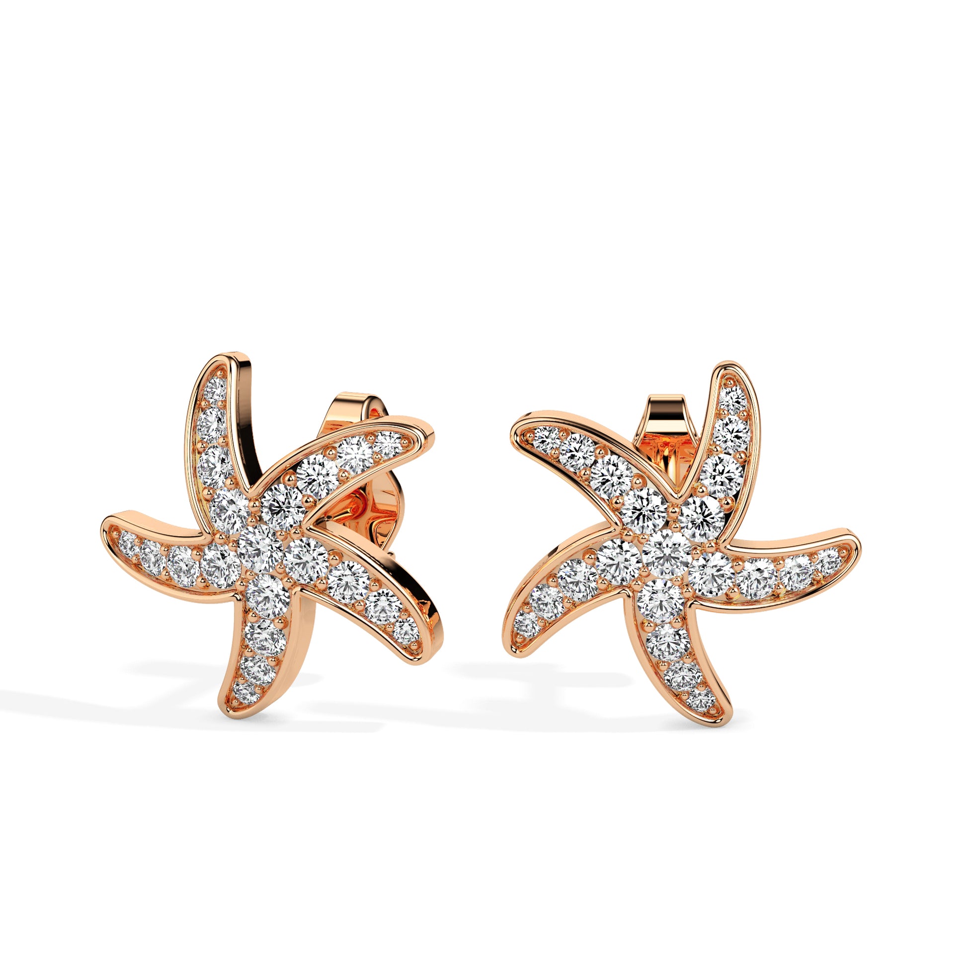 Velocity Curve Rose Gold Diamond Earrings [rg]