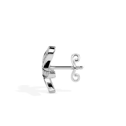 White Gold Diamond Earrings - Velocity Curve [wg]