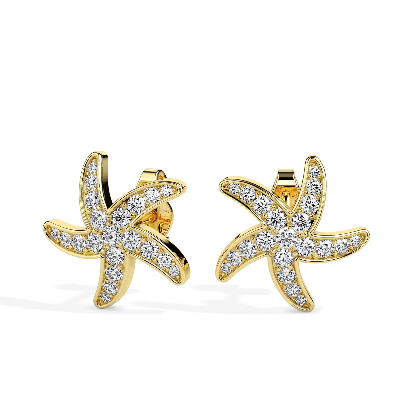 Velocity Curve Yellow Gold Diamond Earrings [yg]