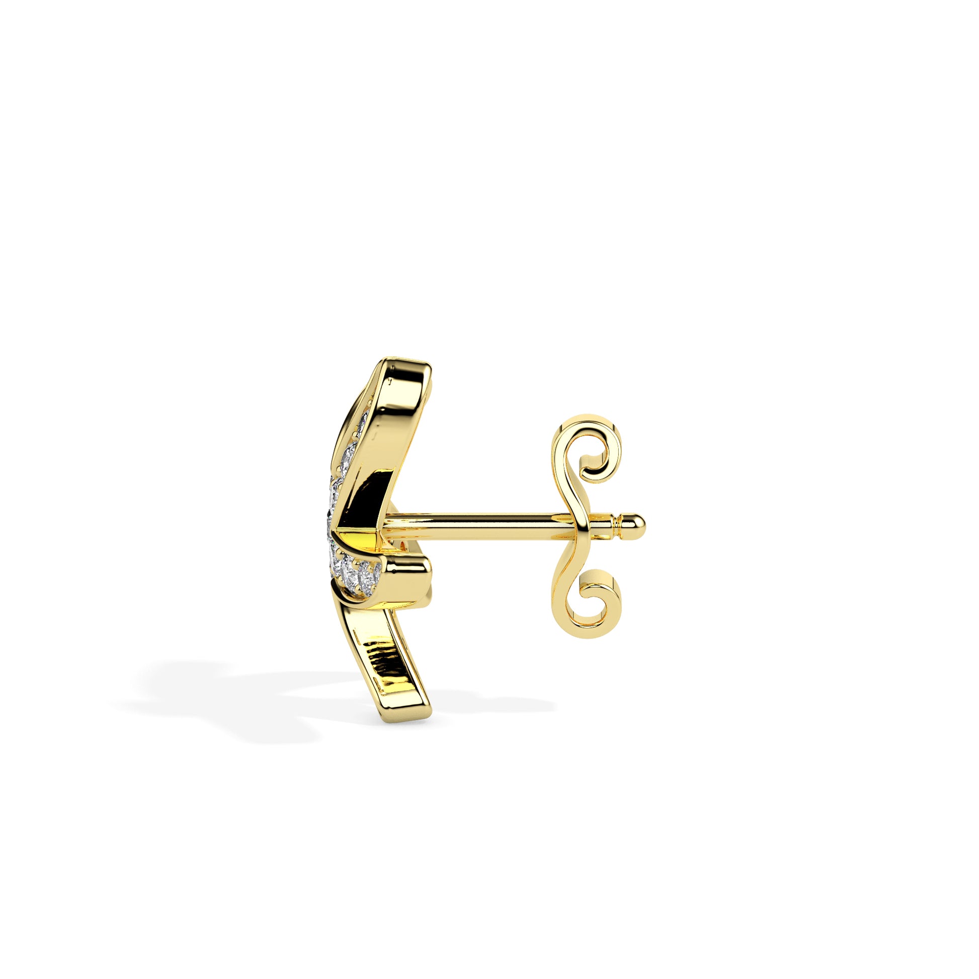 Yellow Gold Diamond Earrings - Velocity Curve [yg]