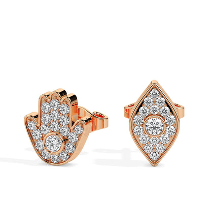 Wishing Pair Rose Gold Diamond Earrings [rg]