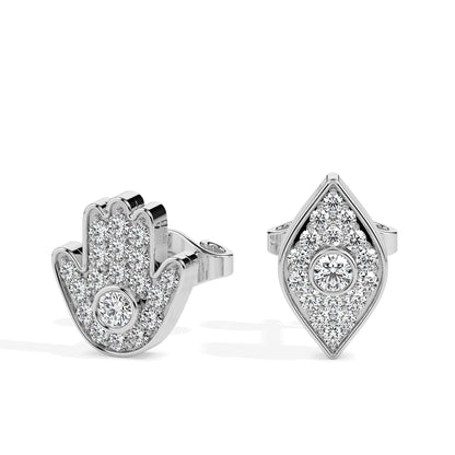 Wishing Pair White Gold Diamond Earrings [wg]