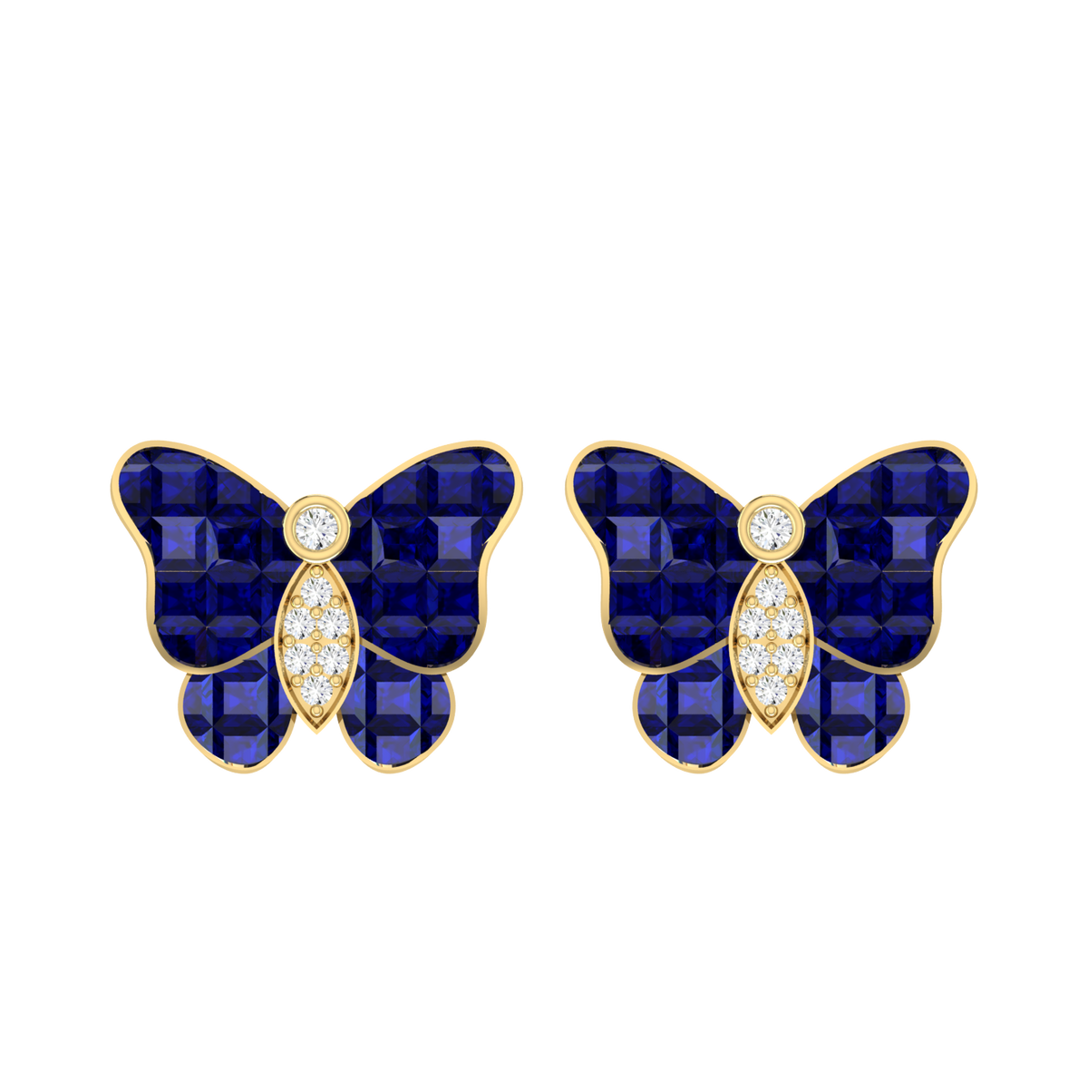 Butterfly Dream Yellow Gold Diamond Earrings [yg]
