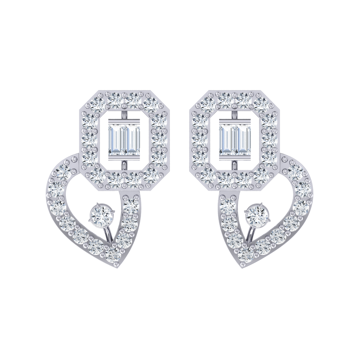 Seraphic Beauty White Gold Diamond Earrings [wg]