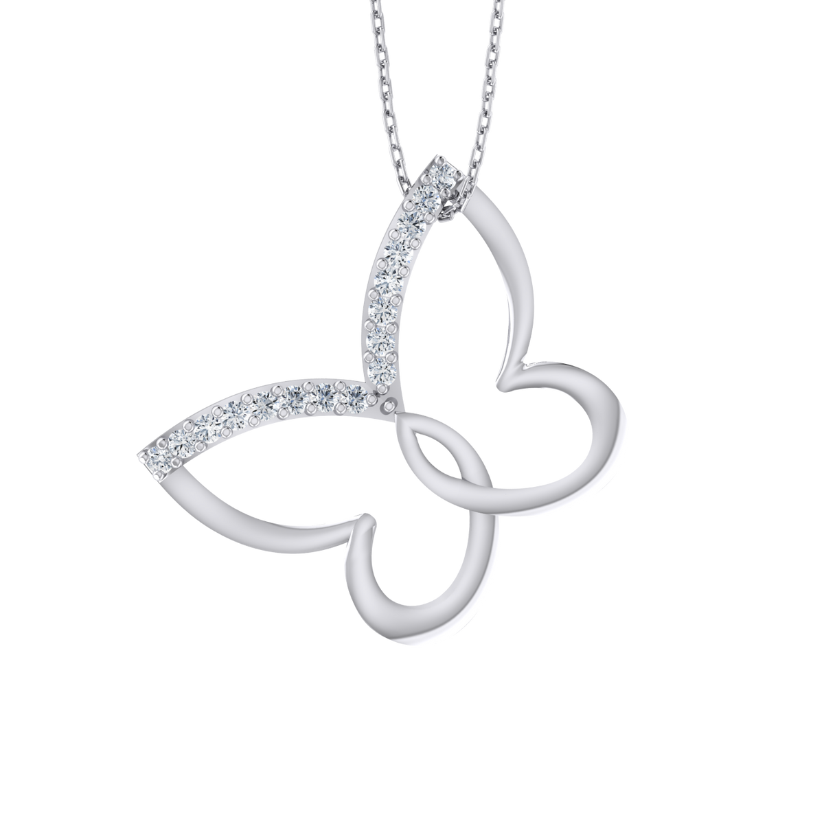 Radiant Monarch White Gold Diamond Pendant [wg]