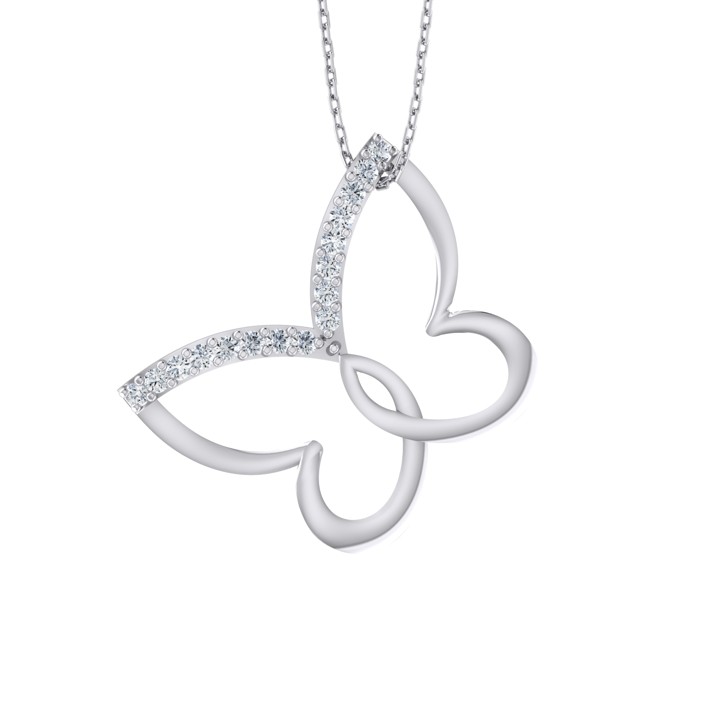 Radiant Monarch White Gold Diamond Pendant [wg]