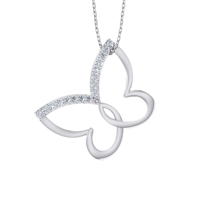 Radiant Monarch White Gold Diamond Pendant [wg]