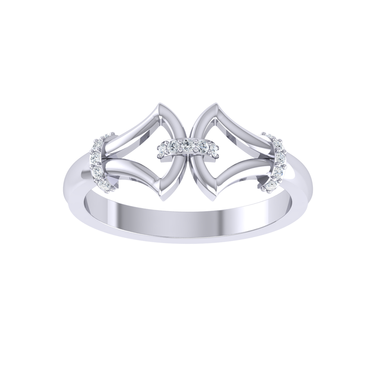 Gilded Arc White Gold Diamond Ring  [wg]