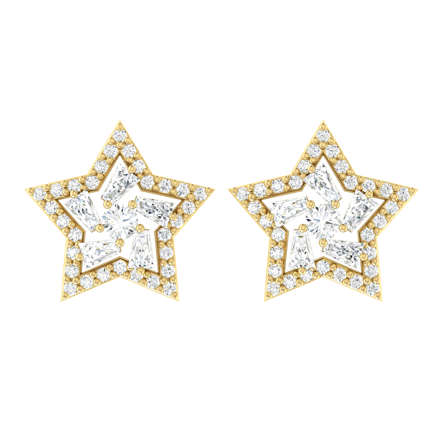 Celestial Charm Yellow Gold Diamond Earrings [yg]