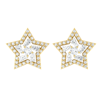 Celestial Charm Yellow Gold Diamond Earrings [yg]