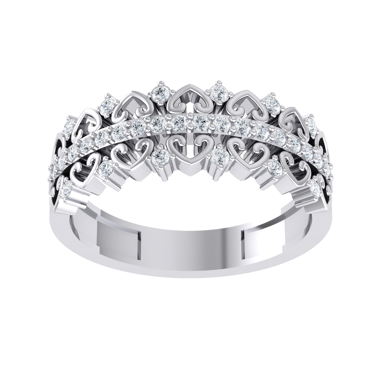 Made With Passion  White Gold Customised Diamond Ring [wg]