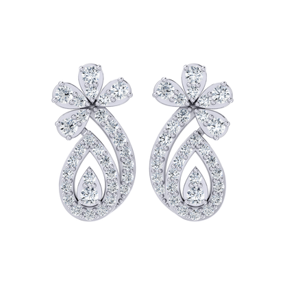 Glimmering Glamour White Gold Diamond Earrings [wg]