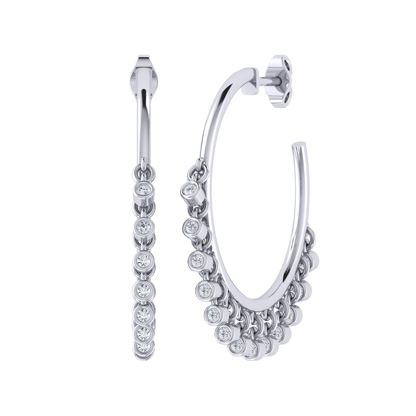 Crystal Knot White Gold Diamond Earrings [wg]