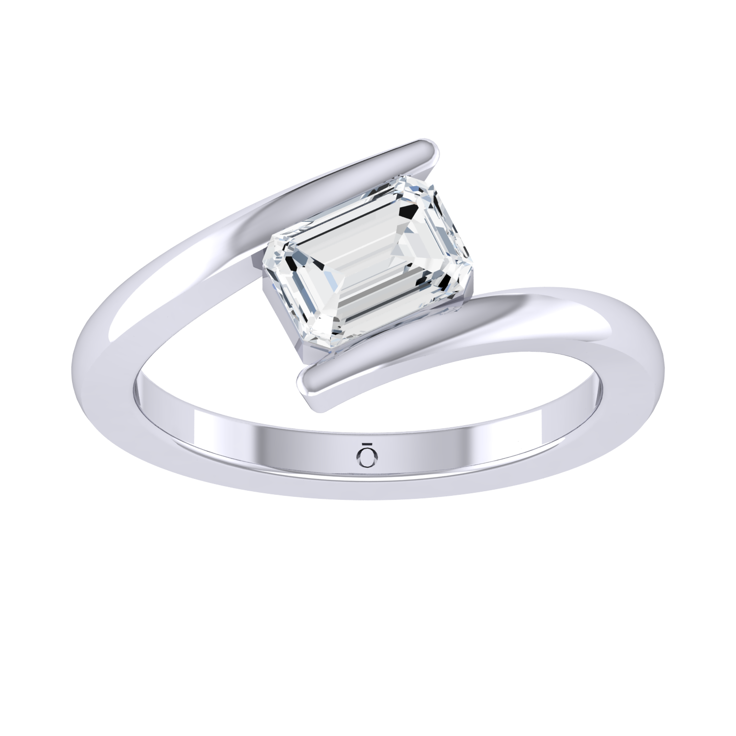 White Gold Lab Grown Diamond Ring - Emerald Grace [wg]