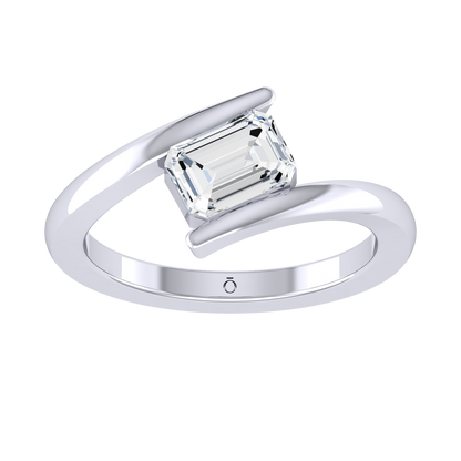 White Gold Lab Grown Diamond Ring - Emerald Grace [wg]