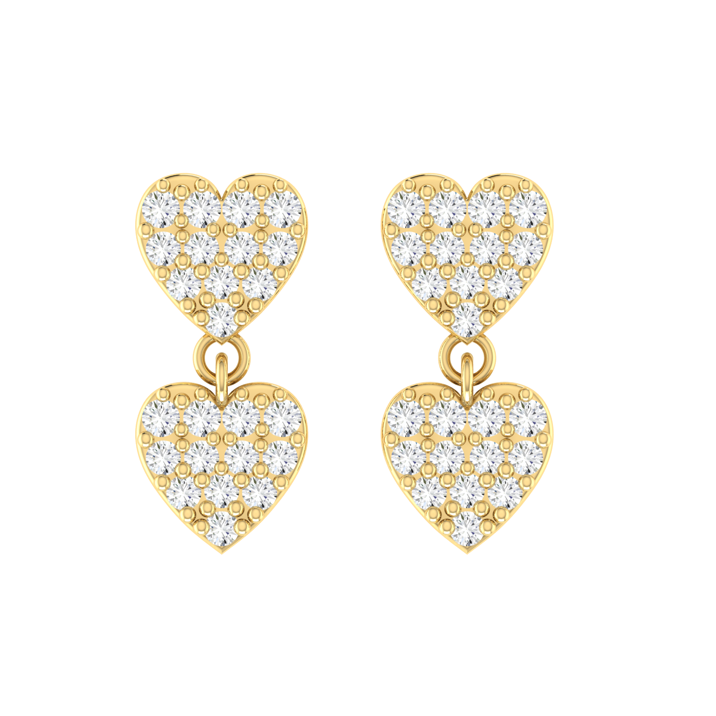 Forever Heart Yellow Gold Diamond Earrings [yg]