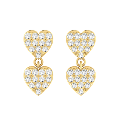 Forever Heart Yellow Gold Diamond Earrings [yg]