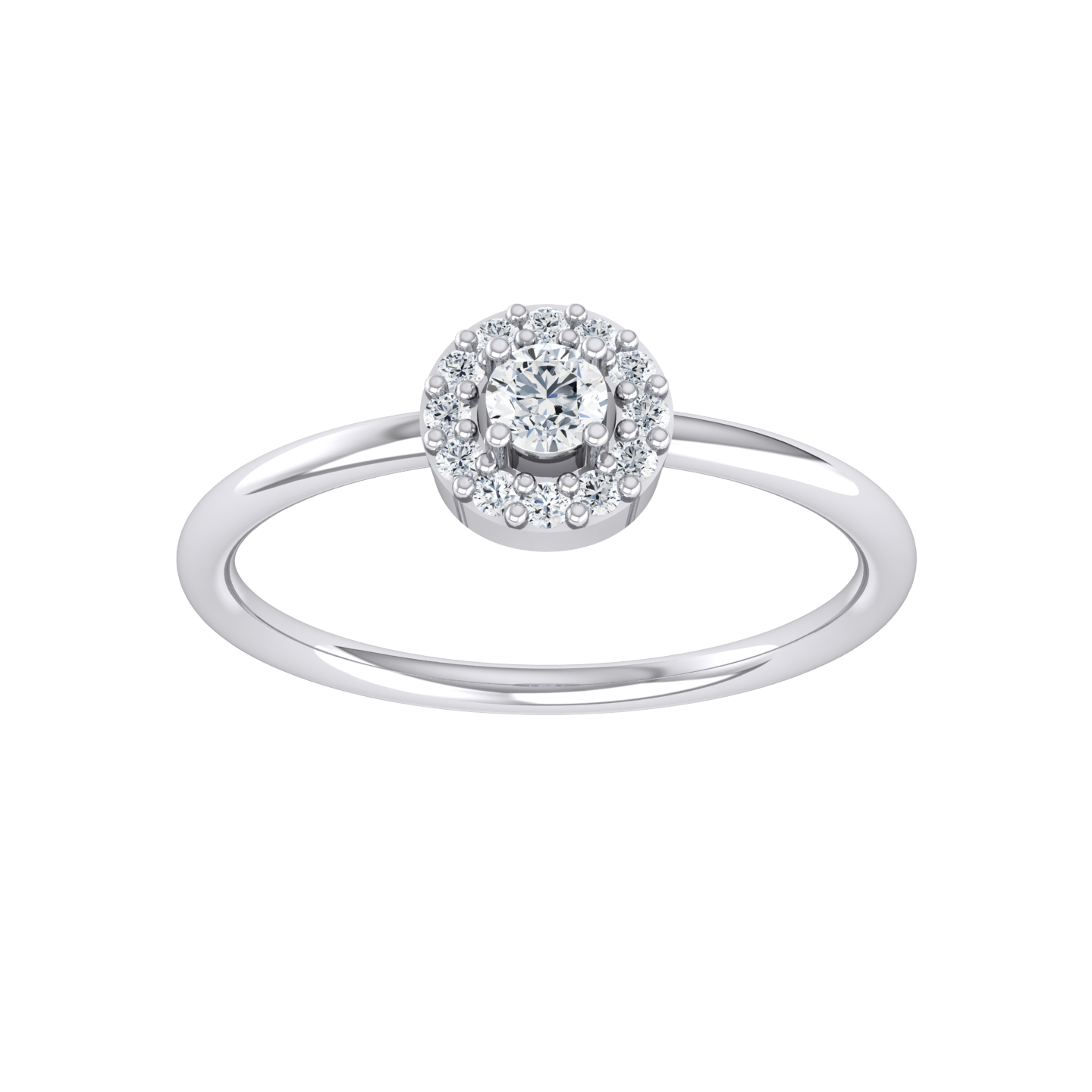 Lustrous Halo White Gold Diamond Ring [wg]