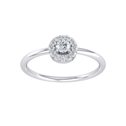 Lustrous Halo White Gold Diamond Ring [wg]