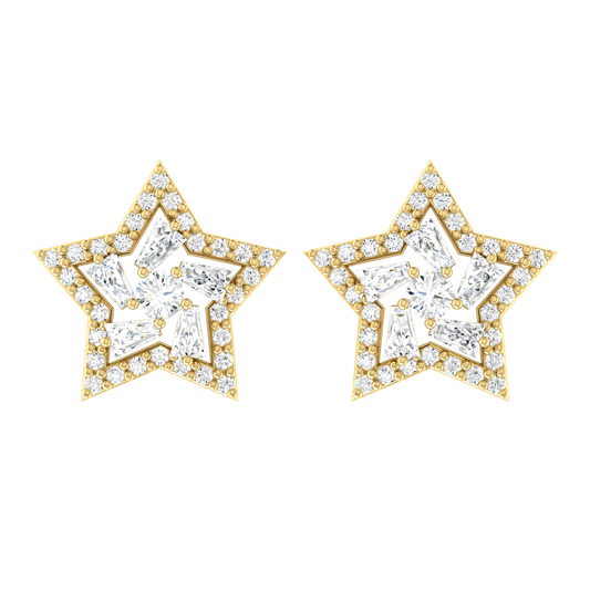 Celestial Charm Yellow Gold Diamond Earrings [yg]