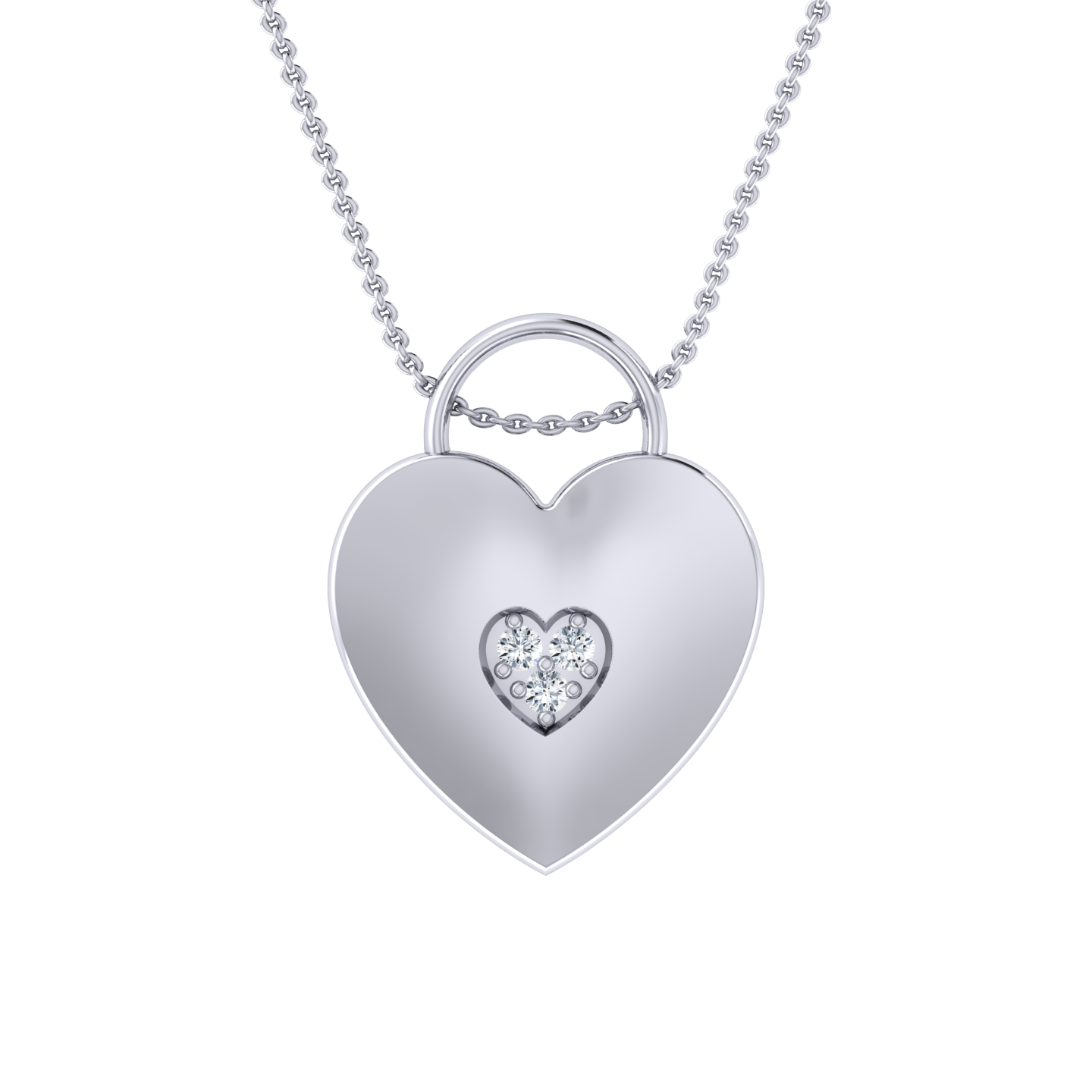 Love Heart White Gold Diamond Pendant [wg]