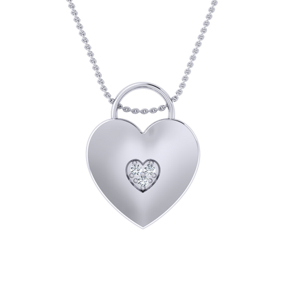 Love Heart White Gold Diamond Pendant [wg]