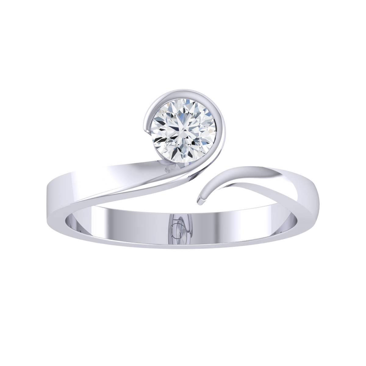 White Gold Lab Grown Diamond - Lustrous Round [wg]