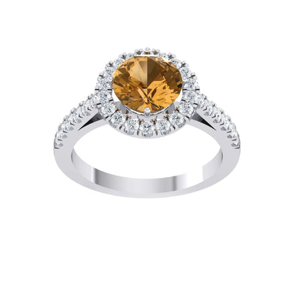 White Gold Lab Grown Diamond Ring - Amber Aura [wg]