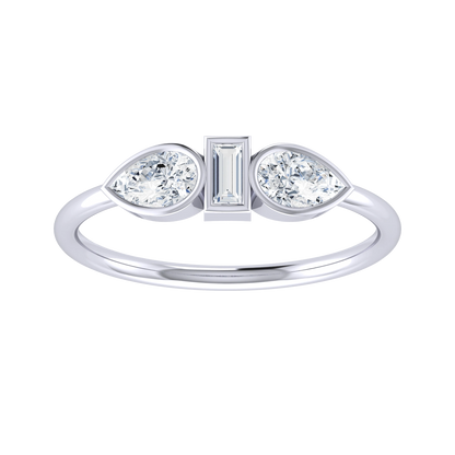Glittering Gemfire White Gold Diamond Ring [wg]