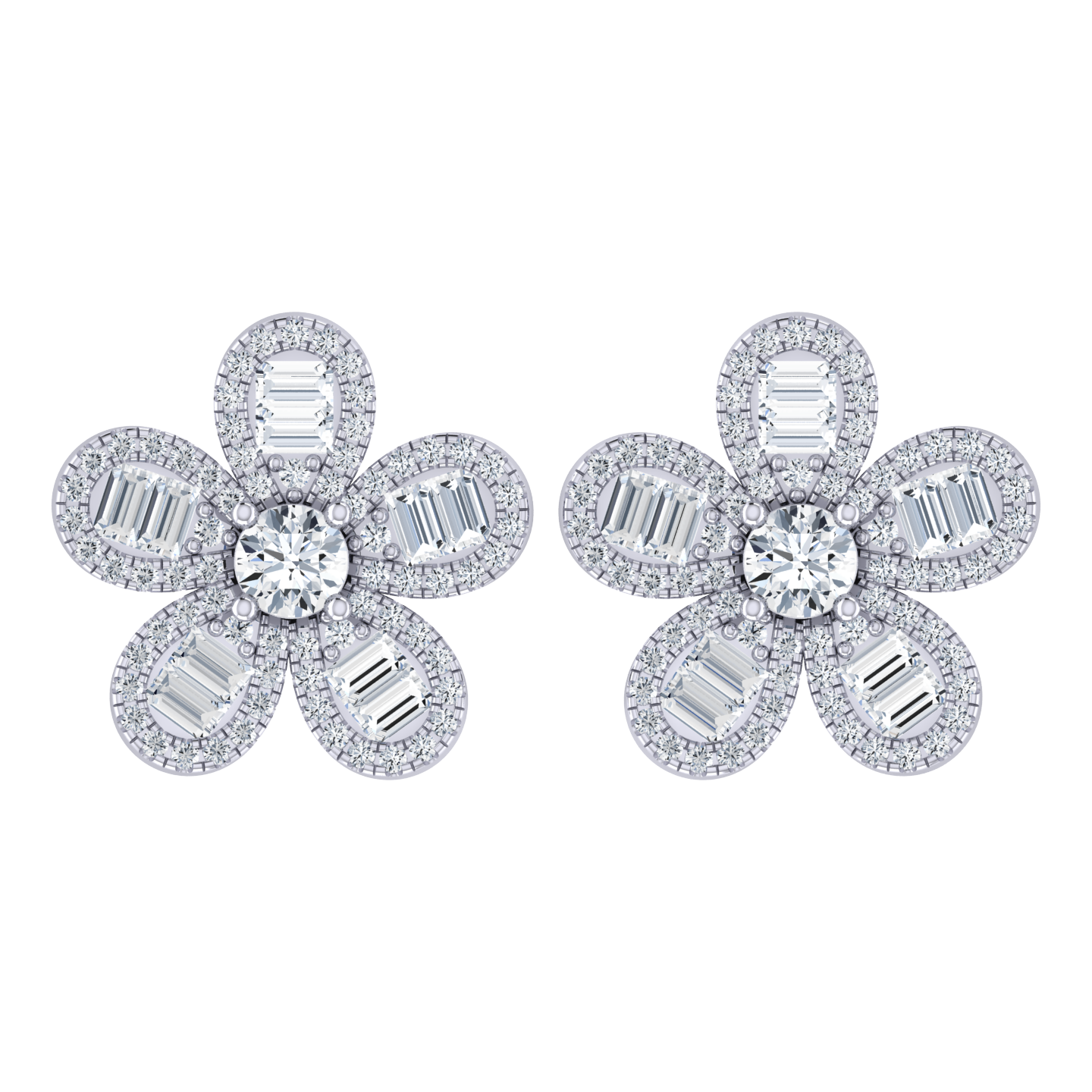 Cascade Spark White Gold Diamond Earrings [wg]
