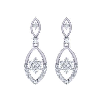 Sparkling Memory White Gold Diamond Earrings [wg]