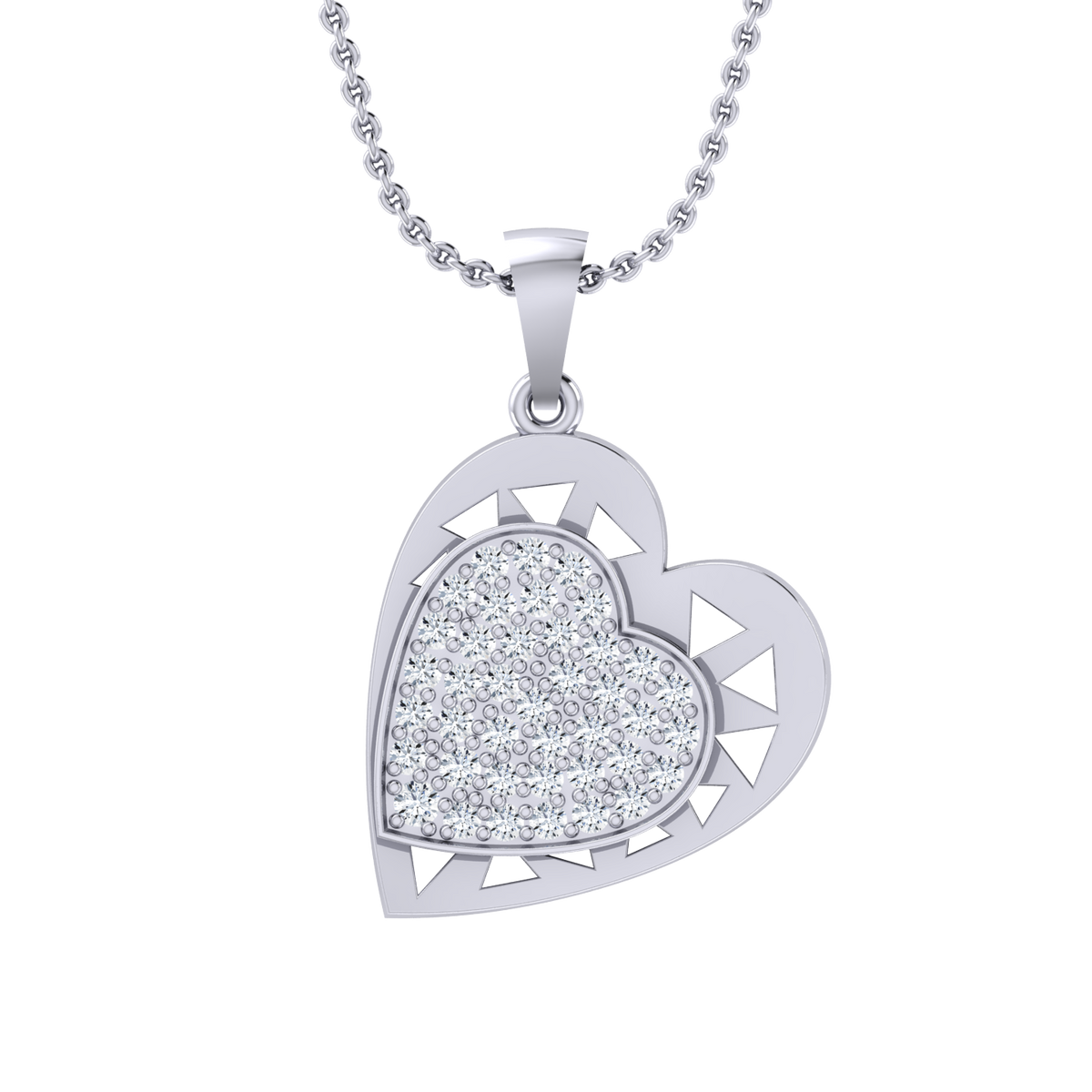 Refined Glam White Gold Diamond Pendant [wg]