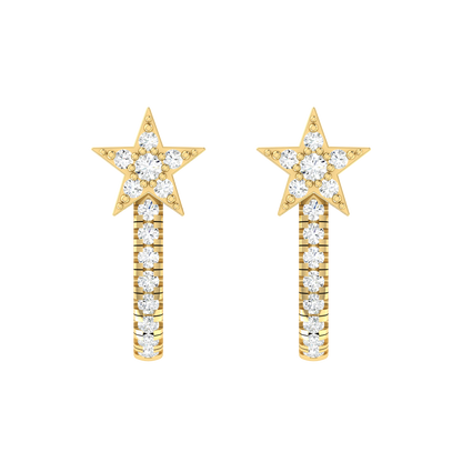 Brilliant Ray Yellow Gold Diamond Earrings [yg]