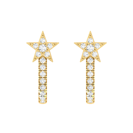 Brilliant Ray Yellow Gold Diamond Earrings [yg]