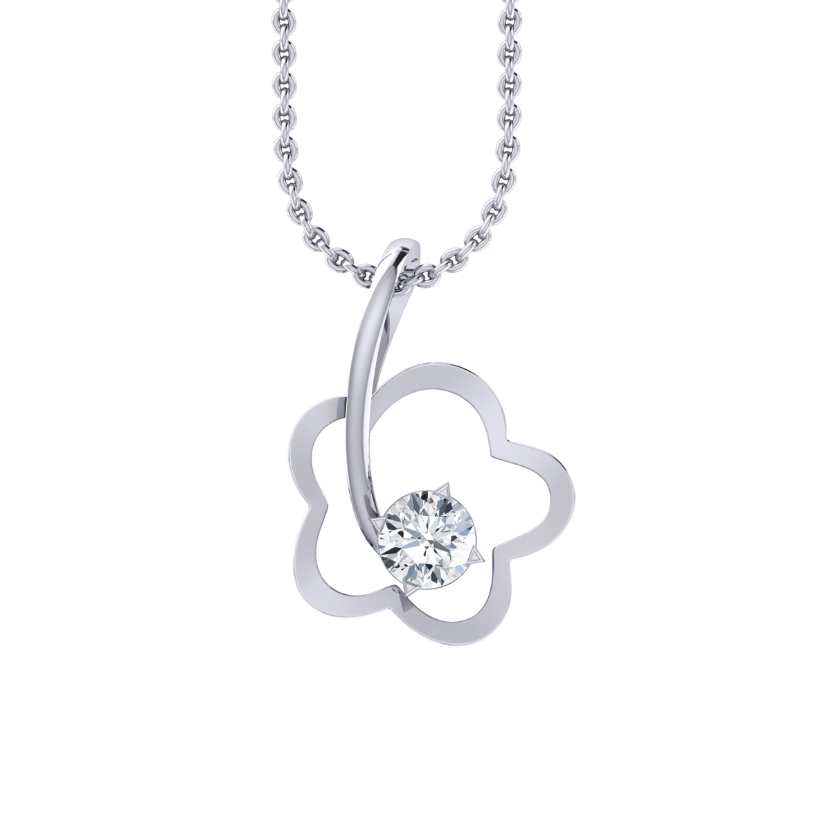 Sparkling Beauty White Gold Diamond Pendant [wg]