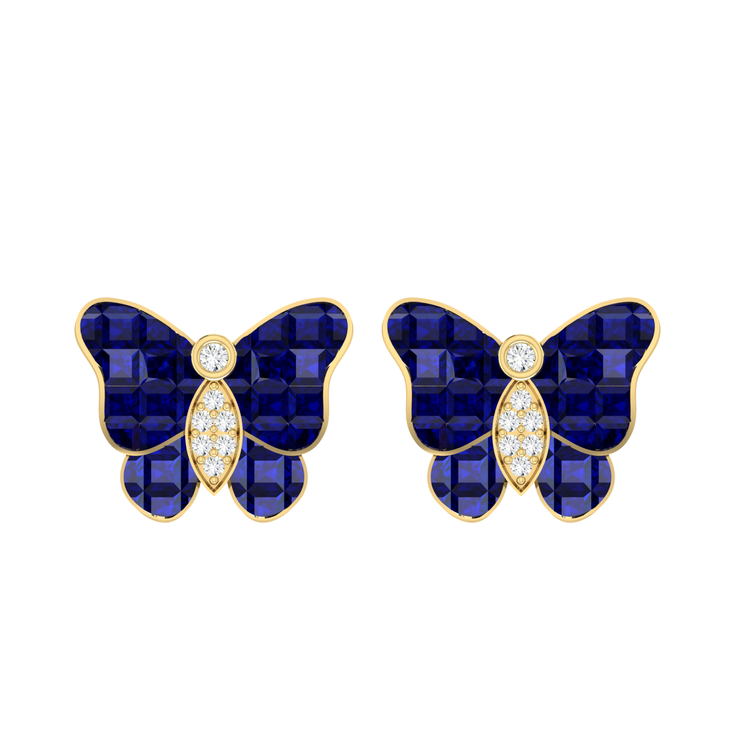 Butterfly Dream Yellow Gold Diamond Earrings [yg]