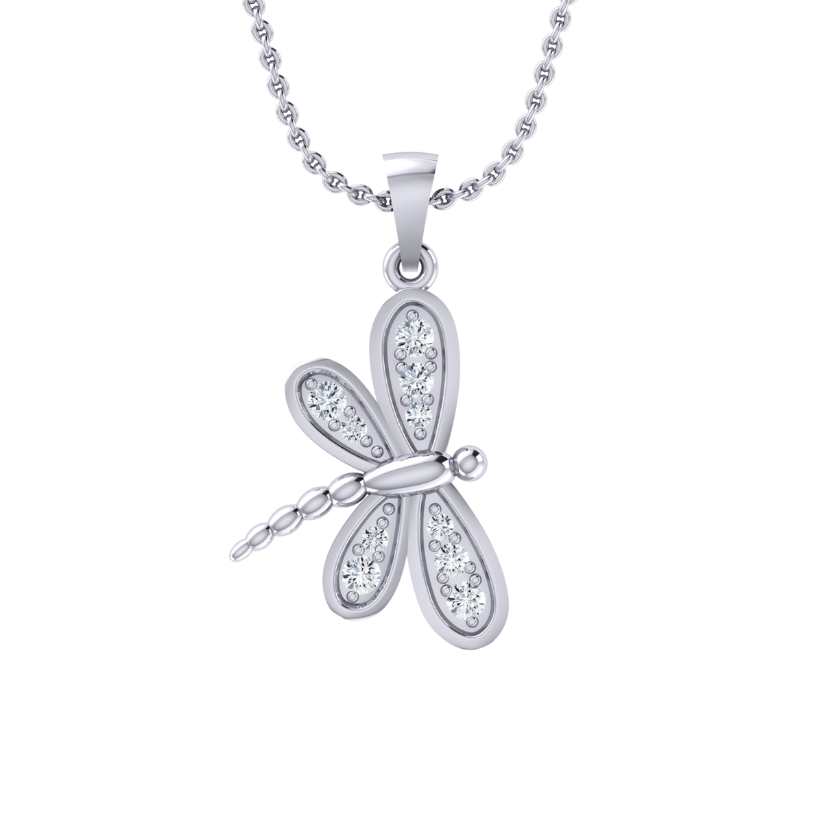 Sparkling Wings White Gold Diamond Pendant [wg]