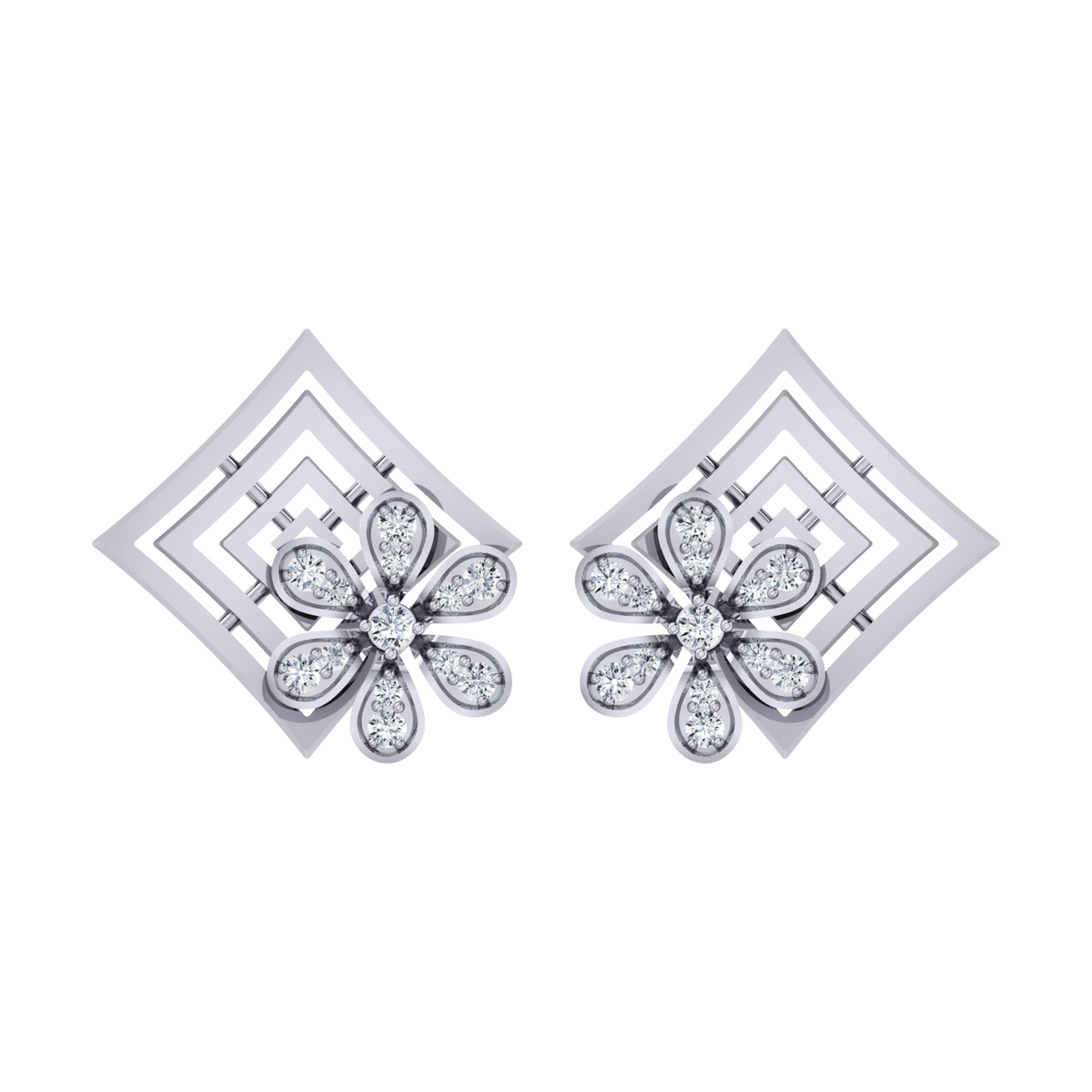 Sparkling Horizons White Gold Diamond Earrings [wg]