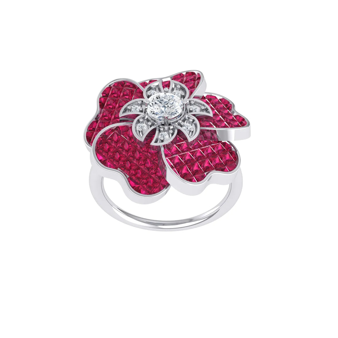White Gold Lab Grown Diamond - Bloom Halo