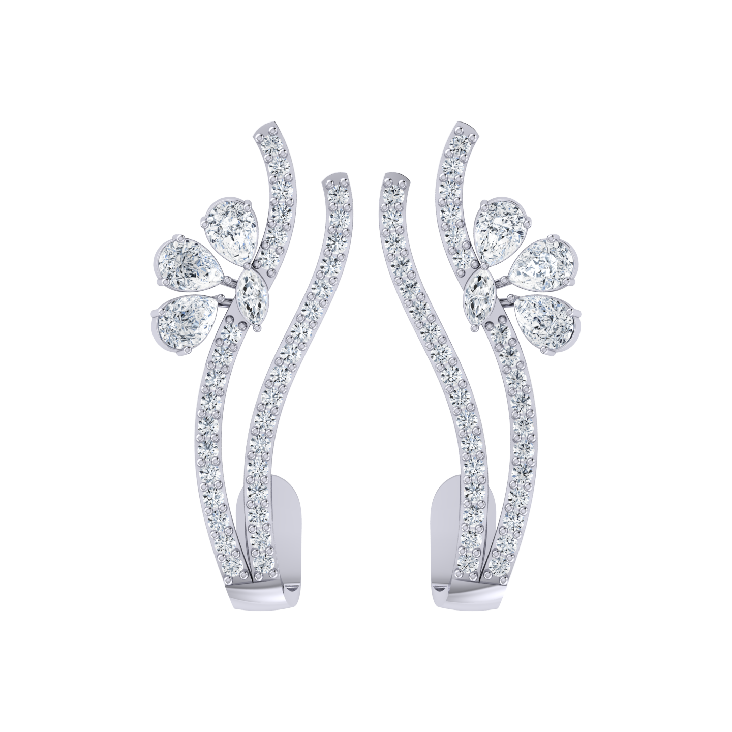 Sunshine Jewel White Gold Diamond Earrings [wg]