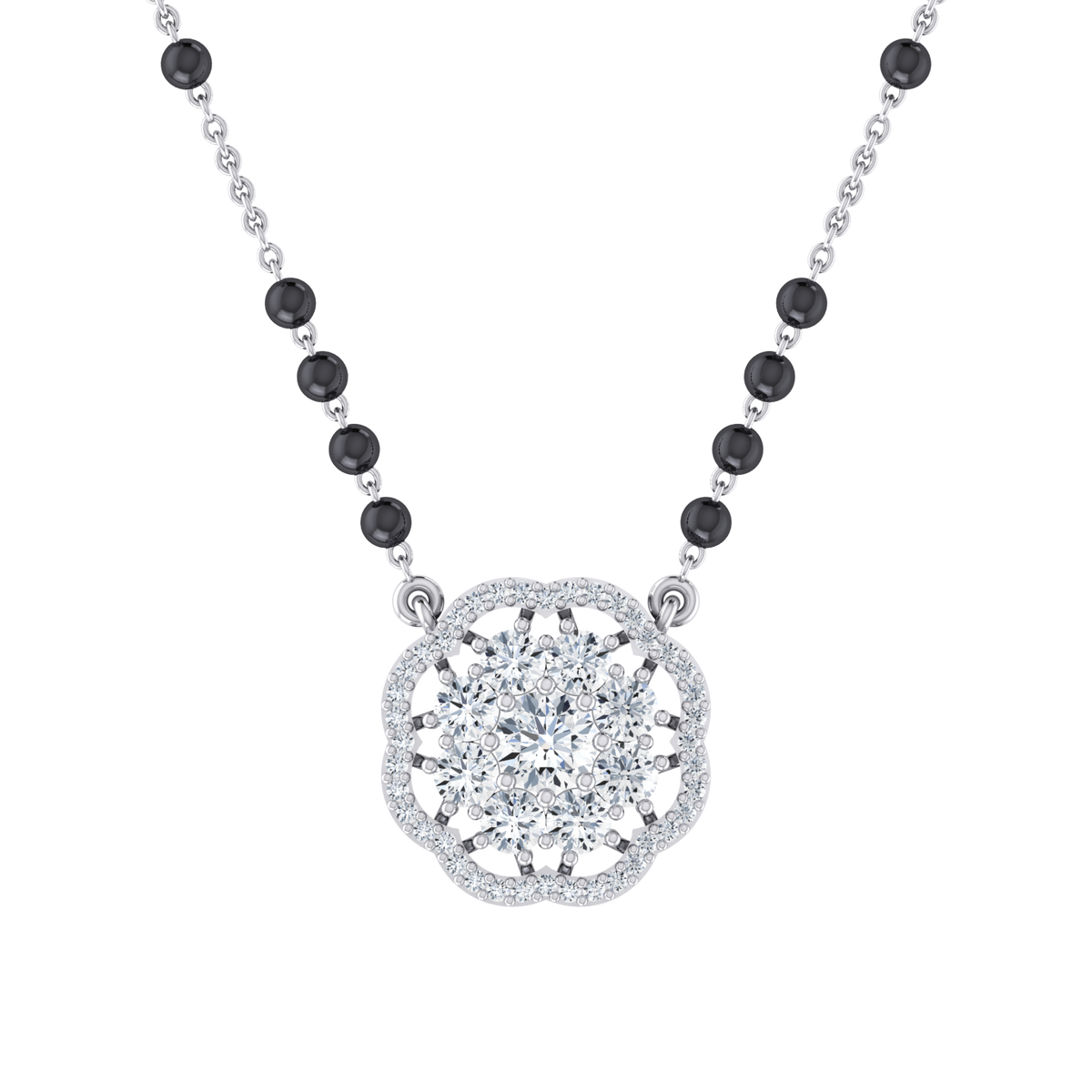 Royal Luminescence White Gold Diamond Mangalsutra [wg]