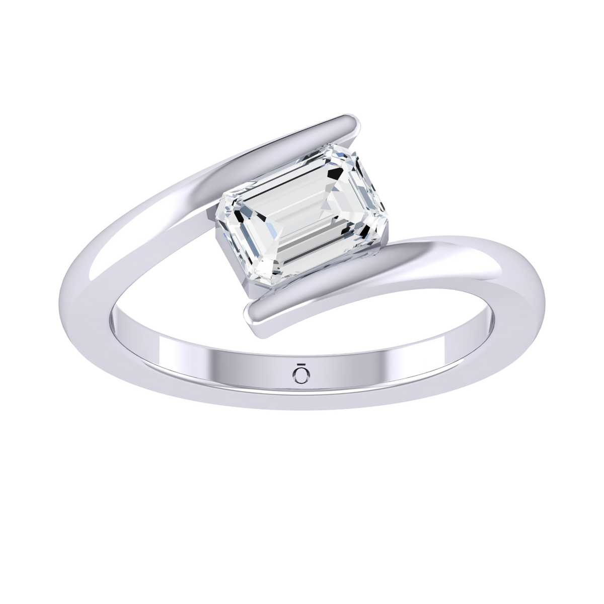 White Gold Lab Grown Diamond Ring - Emerald Grace [wg]