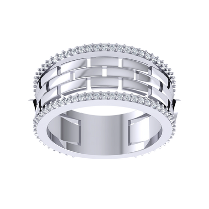 Exquisite Band White Gold Diamond Ring [wg]