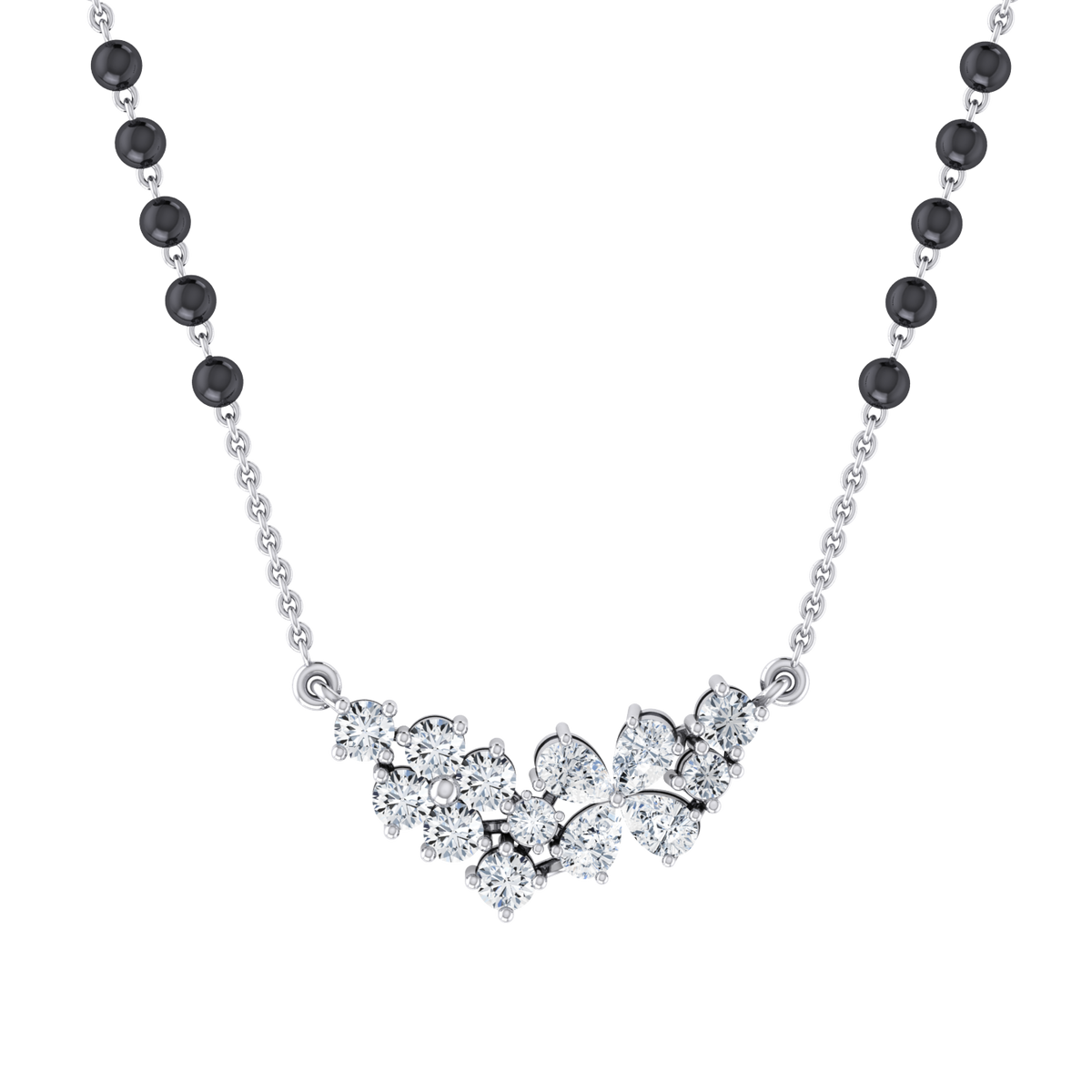 Sparkling Serenity White Gold Diamond Mangalsutra [wg]