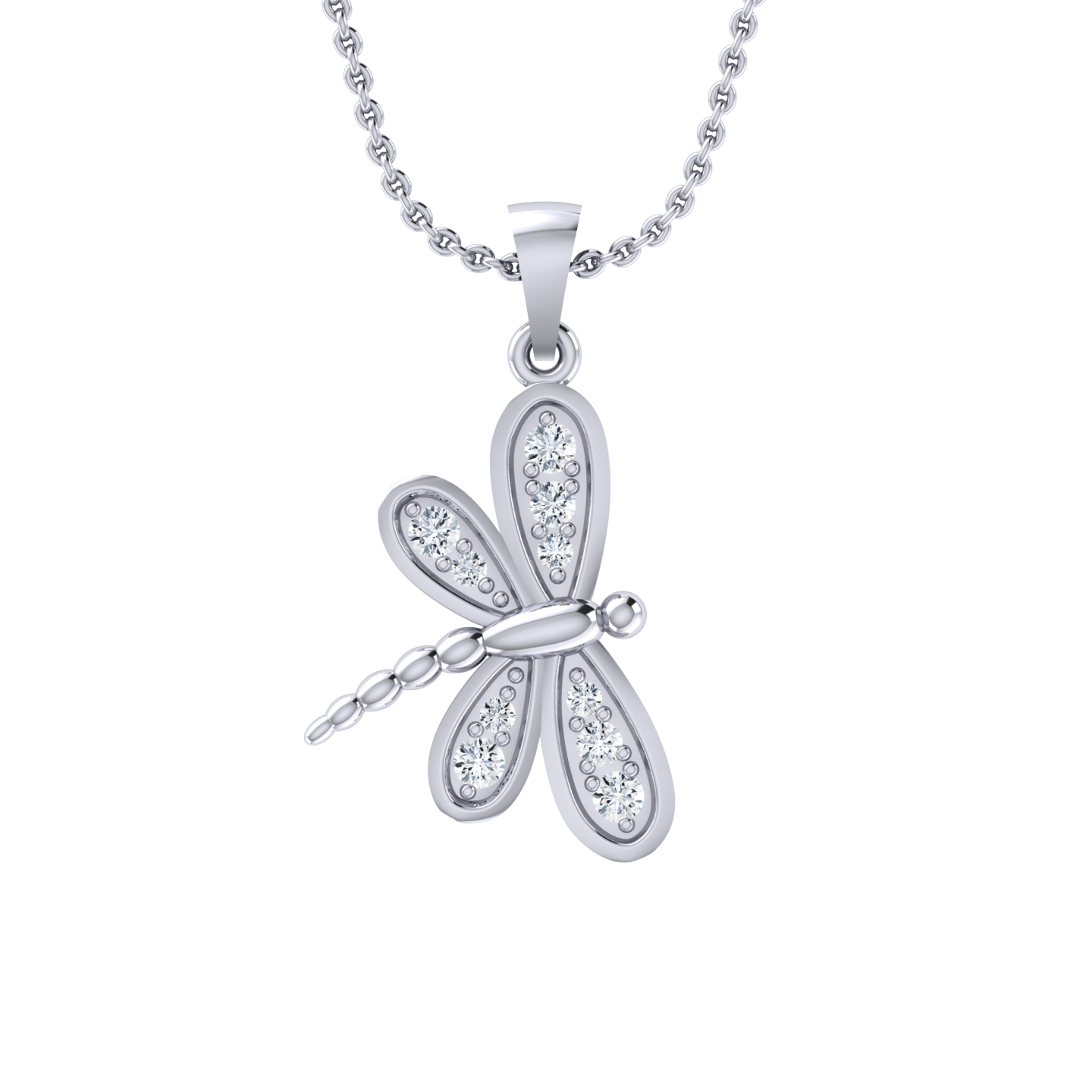 Sparkling Wings White Gold Diamond Pendant [wg]