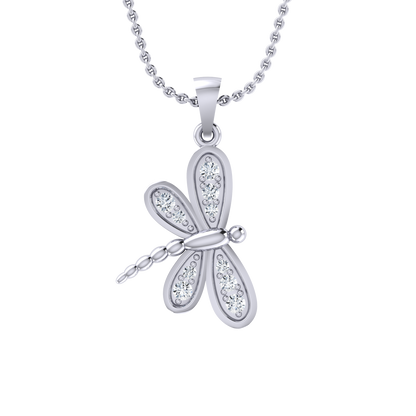 Sparkling Wings White Gold Diamond Pendant [wg]