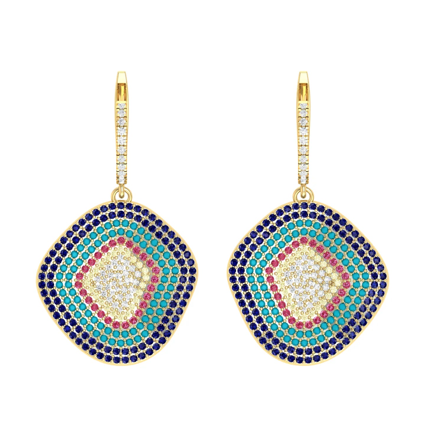 Lustre Bloom Yellow Gold Diamond Earrings [yg]