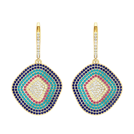 Lustre Bloom Yellow Gold Diamond Earrings [yg]