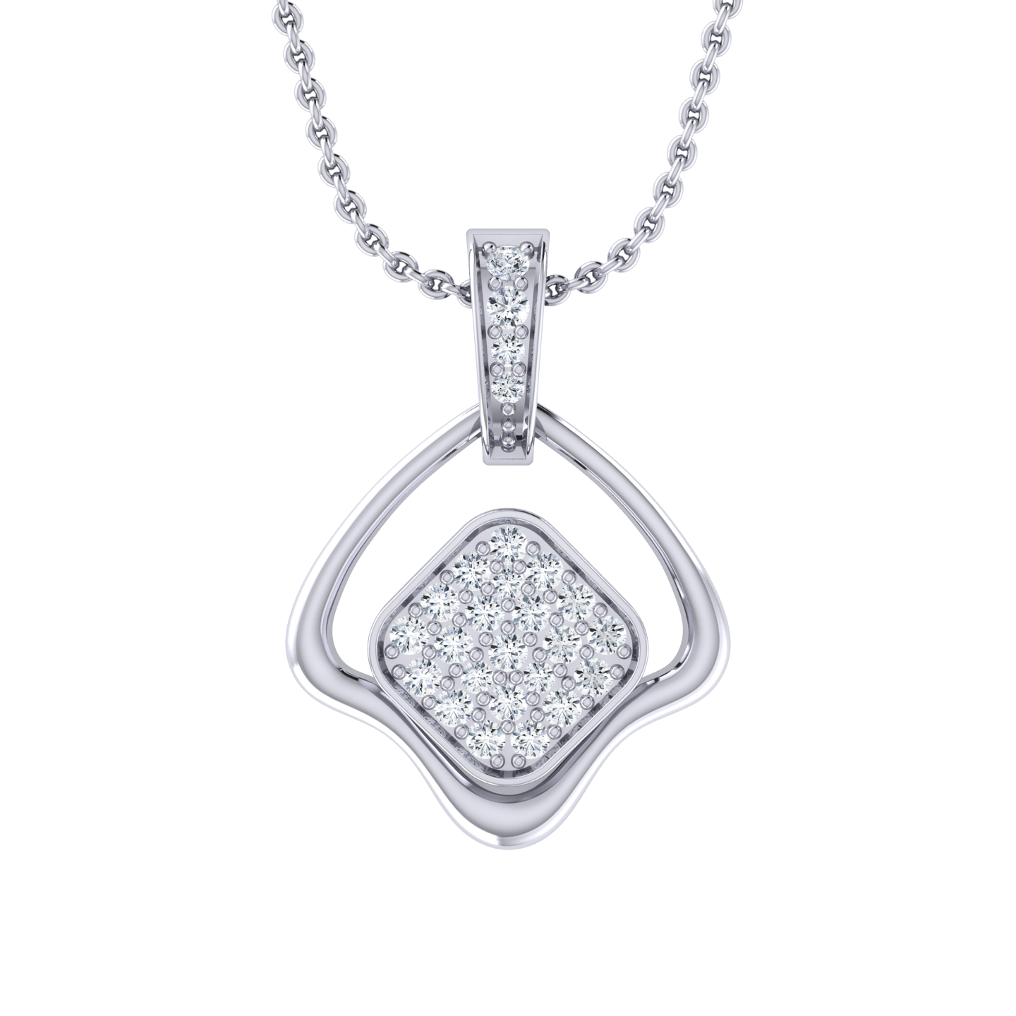 Simple Splendor White Gold Diamond Pendant [wg]