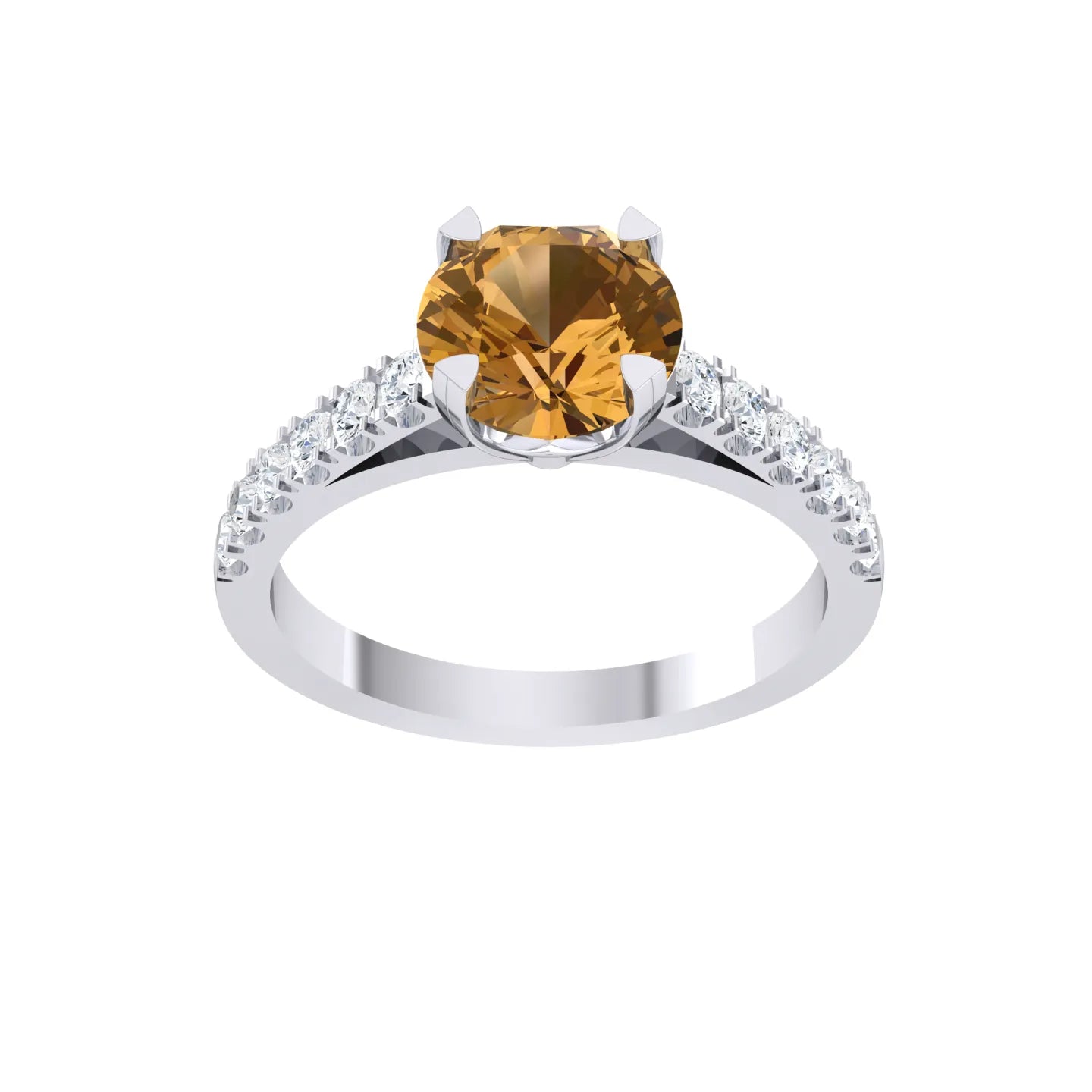 White Gold Lab Grown Diamond - Golden Flame